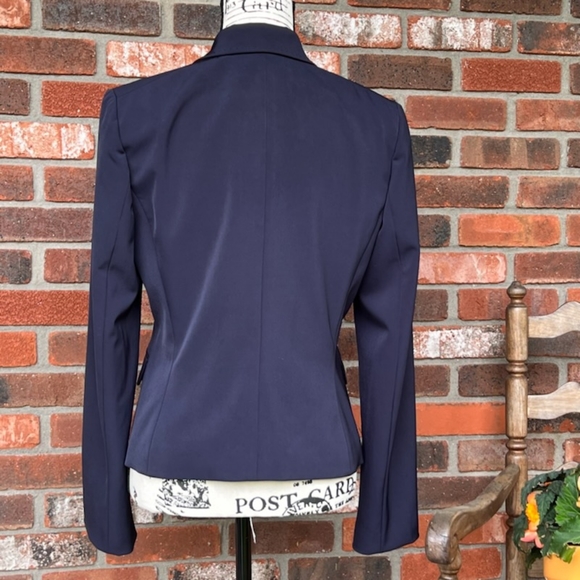 TAHARI CLASSIC FITTED BLUE TAILORED BLAZER SIZE 10 - Picture 4 of 14